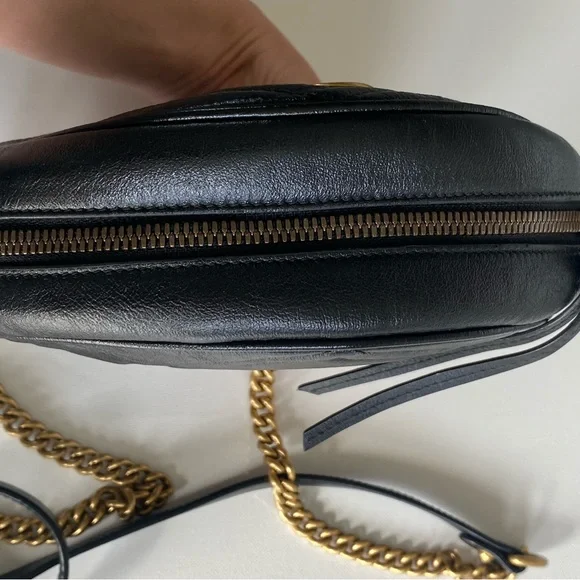 Gucci GG Marmont Round Shoulder Bag Mini Black - Picture 7 of 8